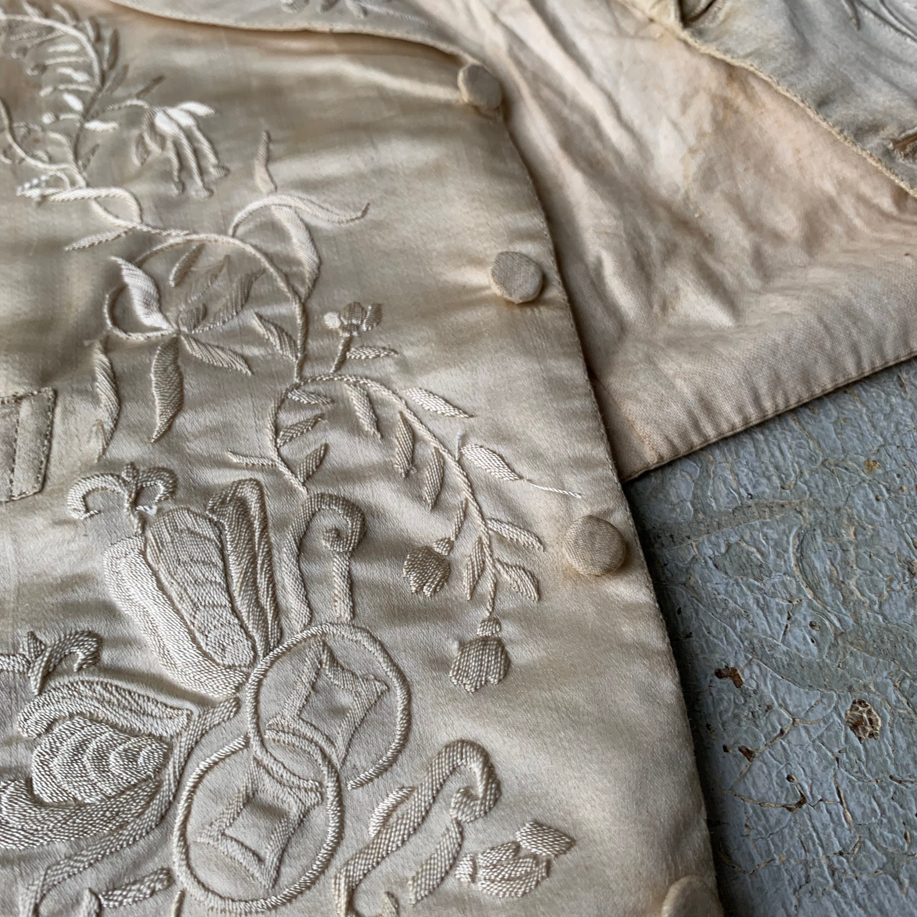 Antique Silk Vest Early Pale Ivory Tone Wedding Waistcoat | Etsy