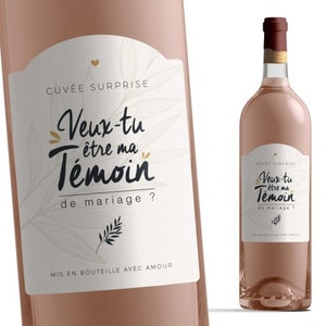 Etiquette bouteille ma témoin - Veux-tu être ma témoin ? - Manahia - Annonce témoin, demande témoin, annonce mariage