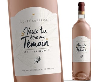 Etiquette bouteille ma témoin - Veux-tu être ma témoin ? - Manahia - Annonce témoin, demande témoin, annonce mariage