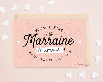 Puzzle marraine Veux-tu être ma marraine d’amour pour toute la vie ?