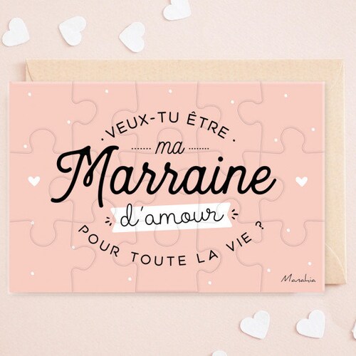 Puzzle Marraine Veux Tu Etre Ma Marraine Damour Pour Toute La Etsy
