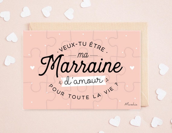 Puzzle marraine - Veux-tu être ma marraine d’amour pour toute la vie ?