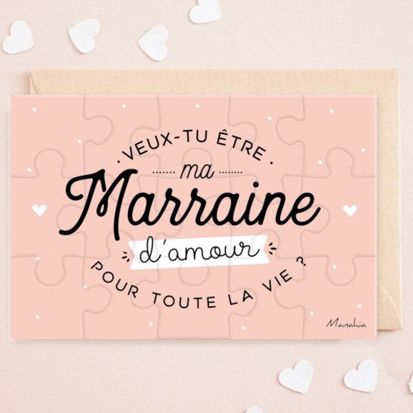 Puzzle marraine Veux-tu être ma marraine d’amour pour toute la vie ?