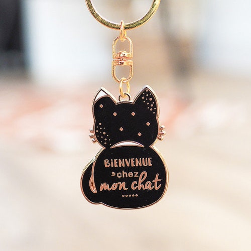 Porte Cles Chat Bienvenue Chez Mon Chat Cadeau Marrant Etsy