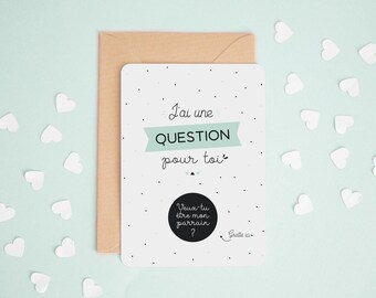Carte à gratter parrain Veux-tu être mon parrain