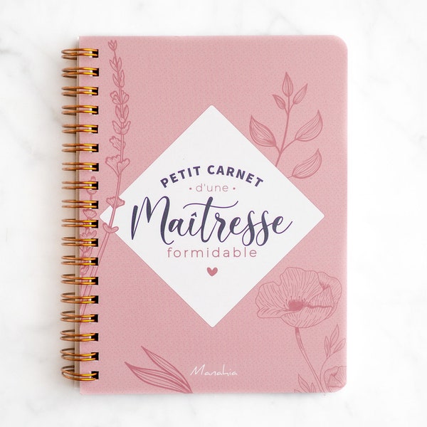 Carnet maîtresse, Petit carnet d'une maîtresse formidable | Cadeau maîtresse , merci maîtresse , carnet personnalisé maîtresse