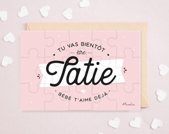 Pochette Tata - Tatie Je T'adore Pour La Vie - Cadeau Tata 100% Coton - Trousse Personnalisée Tante