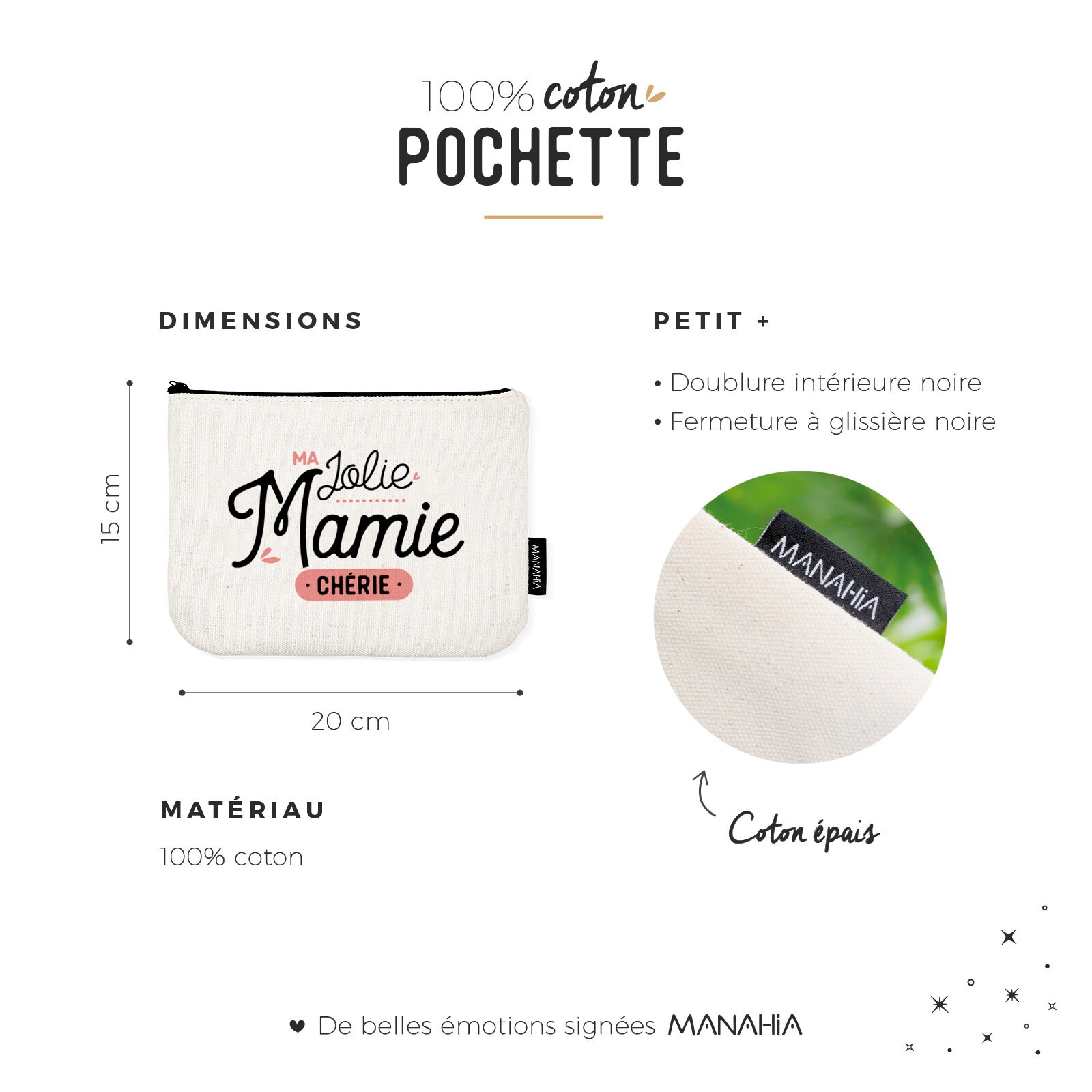 Pochette Mamie Ma Jolie Mamie Ch rie Manahia 100 Coton Etsy Denmark