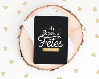 Carte Joyeuses fêtes, carte de voeux, carte joyeux Noël, carte bonne année et meilleurs voeux, carte cadeau noel