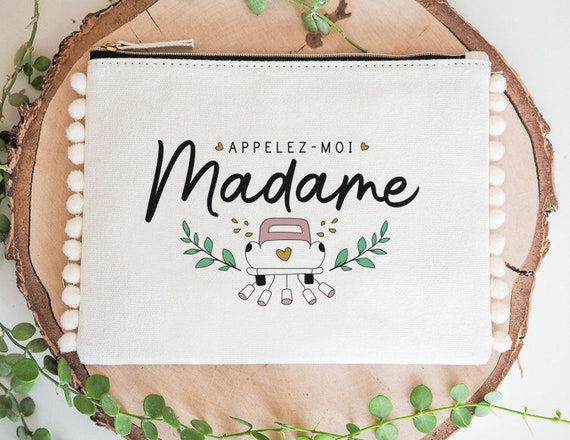 Pochette Mari e Avec Pompons Appelez Moi Madame Manahia 100 Coton