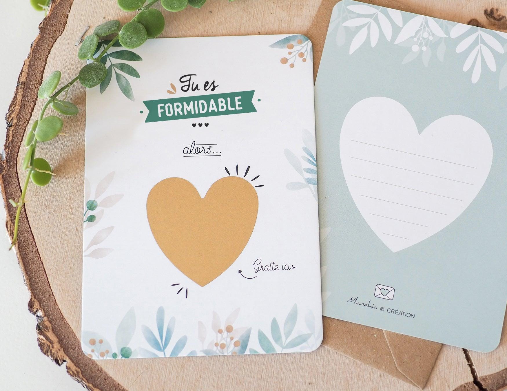 Lot de 2 cartes à gratter marraine et parrain - Coeur - Etsy France