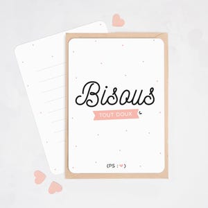 Carte Bisous tout doux, carte amour, Saint Valentin, carte drôle image 2