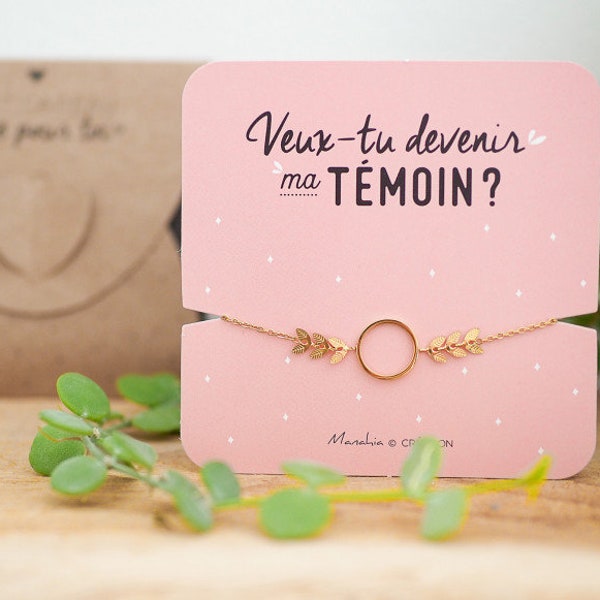 Bracelet témoin - Cercle - Veux-tu devenir ma témoin ? - Livré avec boite cadeau - Acier Inoxydable - Demande témoin, annonce témoin