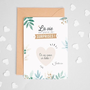 Manahia Carte à gratter - On va avoir un bébé - annonce grossesse, naissance - bébé est en route - carte grossesse pour famille, amis