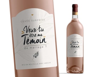 Etiquette bouteille ma témoin - Veux-tu être ma témoin ? - Manahia - Annonce témoin, demande témoin, annonce mariage