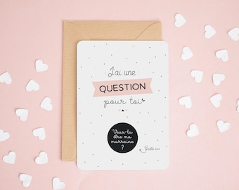 Manahia Carte à gratter marraine - Veux-tu être ma marraine ? Demande Marraine -  Future Marraine - Annonce Baptême - Cadeau Marraine