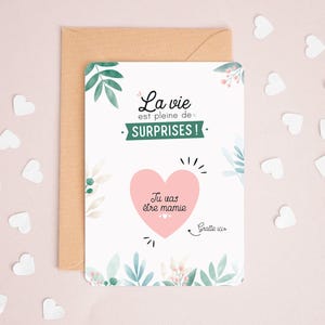 Manahia Carte à gratter Mamie - Tu vas être mamie - Annonce naissance, grossesse - future mamie, grand mère - bébé est en route - surprise