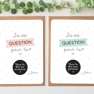 Lot de 2 cartes à gratter marraine et parrain