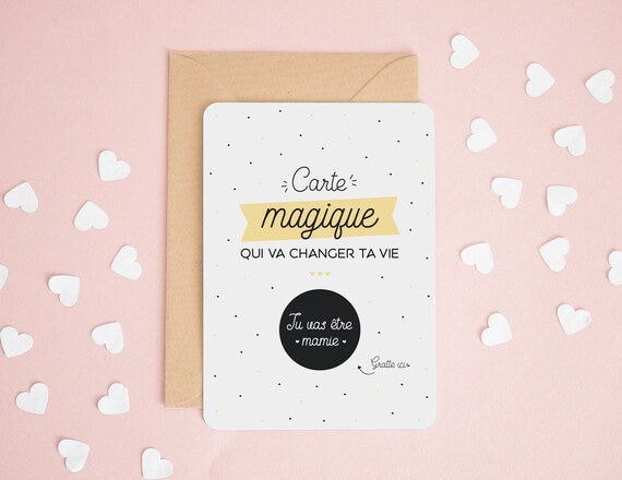 Carte A Gratter Mamie Tu Vas Etre Mamie Carte Annonce Etsy