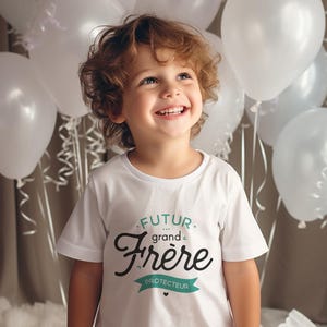 Tshirt garçon - Futur grand frère protecteur - Annonce naissance, annoncer grossesse, bientôt grand frère, t-shirt d'annonce
