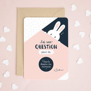 Carte à gratter marraine - Lapin - Veux-tu devenir ma marraine