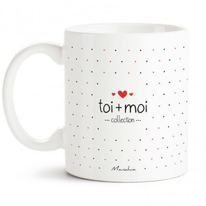 Mug amour Bonjour mon amour Imprimé en France Manahia Cadeau Saint Valentin, tasse amoureux, mug couple, cadeau noël amoureuse image 2