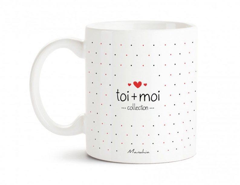 Mug amour Bonjour mon amour Imprimé en France Manahia Cadeau Saint Valentin, tasse amoureux, mug couple, cadeau noël amoureuse image 2