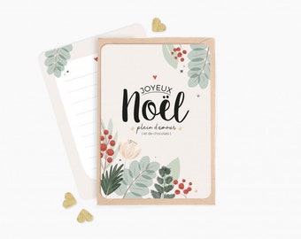 Carte Joyeux Noël plein d'amour et de chocolats