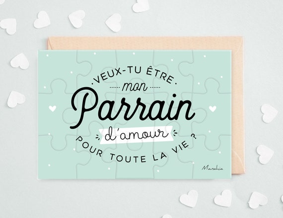 veux-tu être mon parrain cadeau original parrain Carte à gratter
