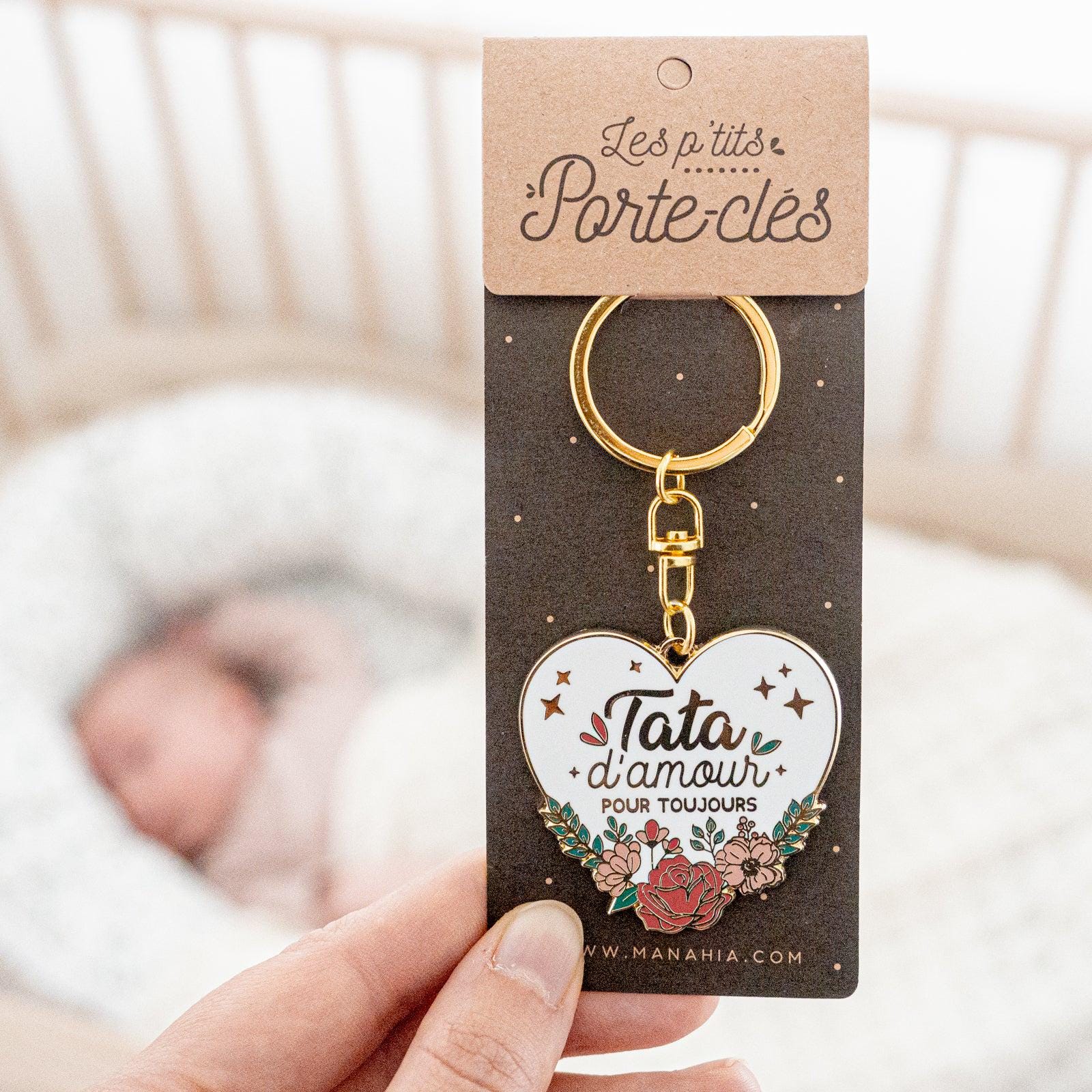 Porte-clés « Future Tata » - Pour Annoncer Une Grossesse - Acier Inoxydable - Cadeau Original Pour Sœur, Amie - Anniversaire, Noël, Naissance