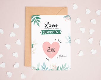 Manahia Carte à gratter tata - Tu vas être tata - Annonce grossesse, naissance - future tata - tante - bébé est en route - carte tata