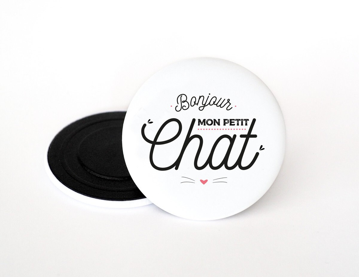 Magnet Petit Chat | Bonjour Mon Chat Magnet Chat, Cadeau Chat