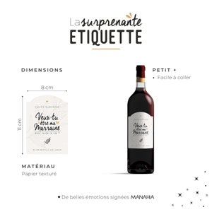 Étiquette Perso "Veux-tu être Ma Marraine ?" - Pour Bouteille De Vin - Cadeau Naissance Original