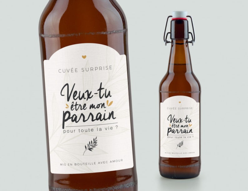 Etiquette bouteille parrain Veux-tu être mon parrain - Etsy France