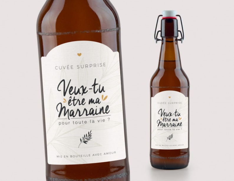 Étiquette Bouteille 'Veux-tu être Mon Témoin ?' - Autocollante, Dorure, Pour Vin/champagne, Cadeau Mariage Original