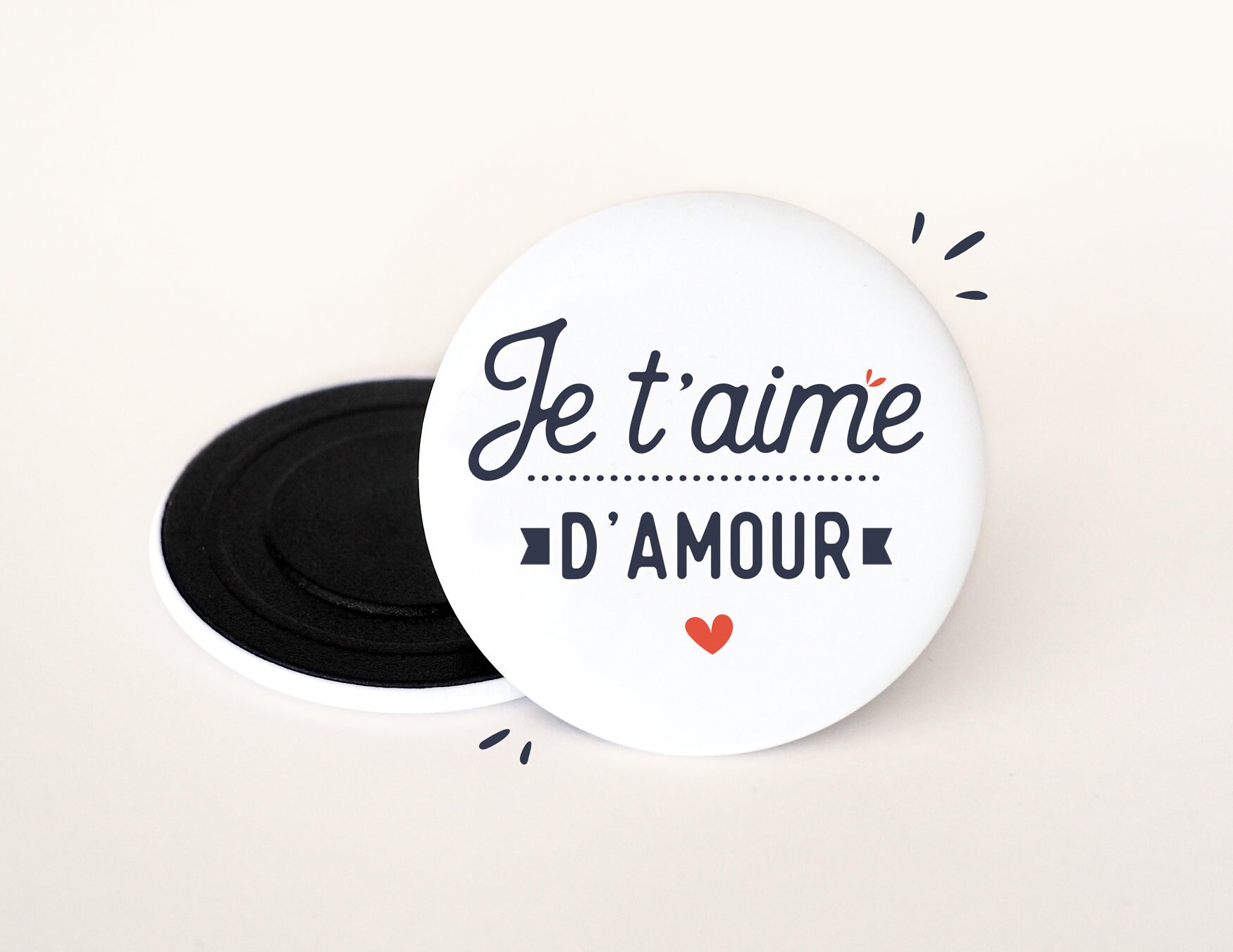 Magnet Je T'aime d'amour | Cadeau Saint Valentin, Cadeau Copain, Copine, Mixte