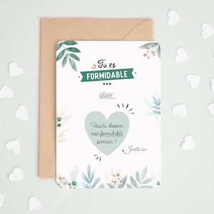 Carte à gratter parrain - Coeur - Veux-tu devenir mon parrain