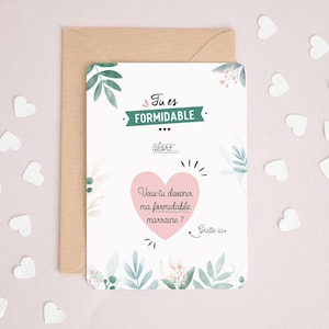 Carte à gratter marraine - Coeur - Veux-tu devenir ma marraine