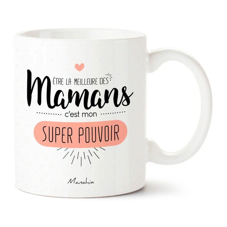 Mug maman Maman super pouvoir Imprimé en France Manahia Cadeau maman, tasse maman, fête des mères image 1