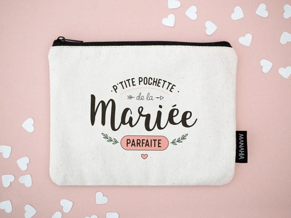 Pochette Mariage Petite Pochette De La Mariee Parfaite Manahia 100 Coton Pochette Mariee Cadeau Personnalise Mariee Mariage Etsy UK
