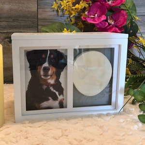 Large Pet Cremation Urns / Personalized Pet Memory Box and Paw Print holder / Urn with Name and Quote or Poem / Pet Photo Holder 4x6