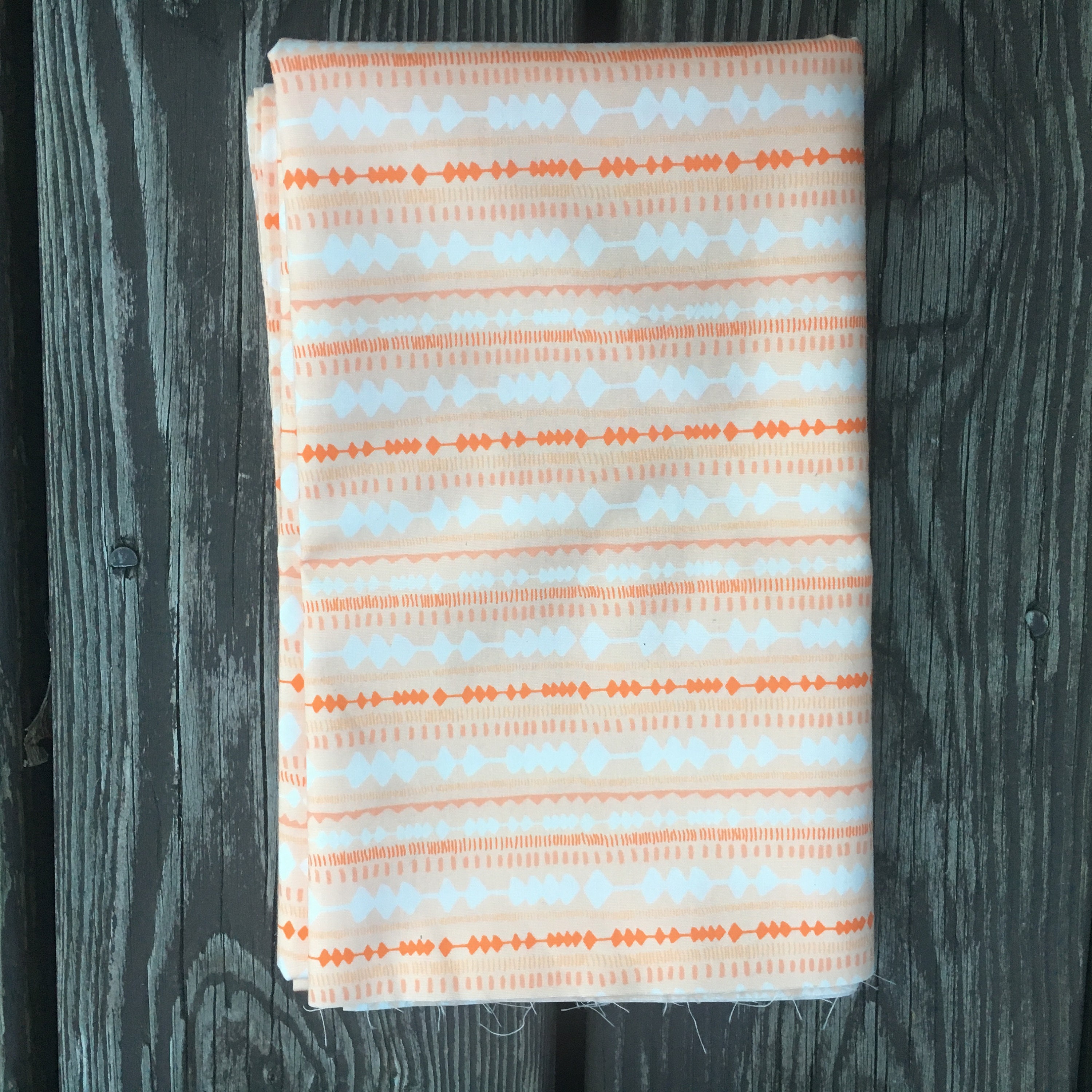 Striped quilting fabric Orange and White Fabric by the Yard Etsy