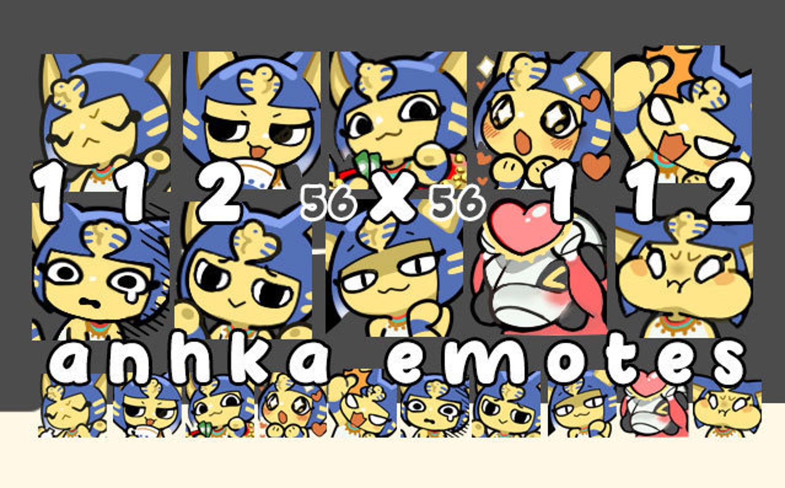 Animal Crossing Emotes Ankha Emotes Set discord Twitch Etsy Ireland