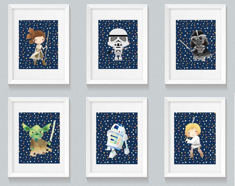 Star Wars Decor Star Wars Nursery Art Playroom Art Print Etsy