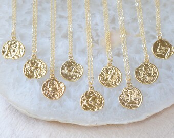 Zodiac | Horoscope sign necklace 18k gold plated zodiac necklace birth jewelry celestial jewelry gold plated horoscope jewelry