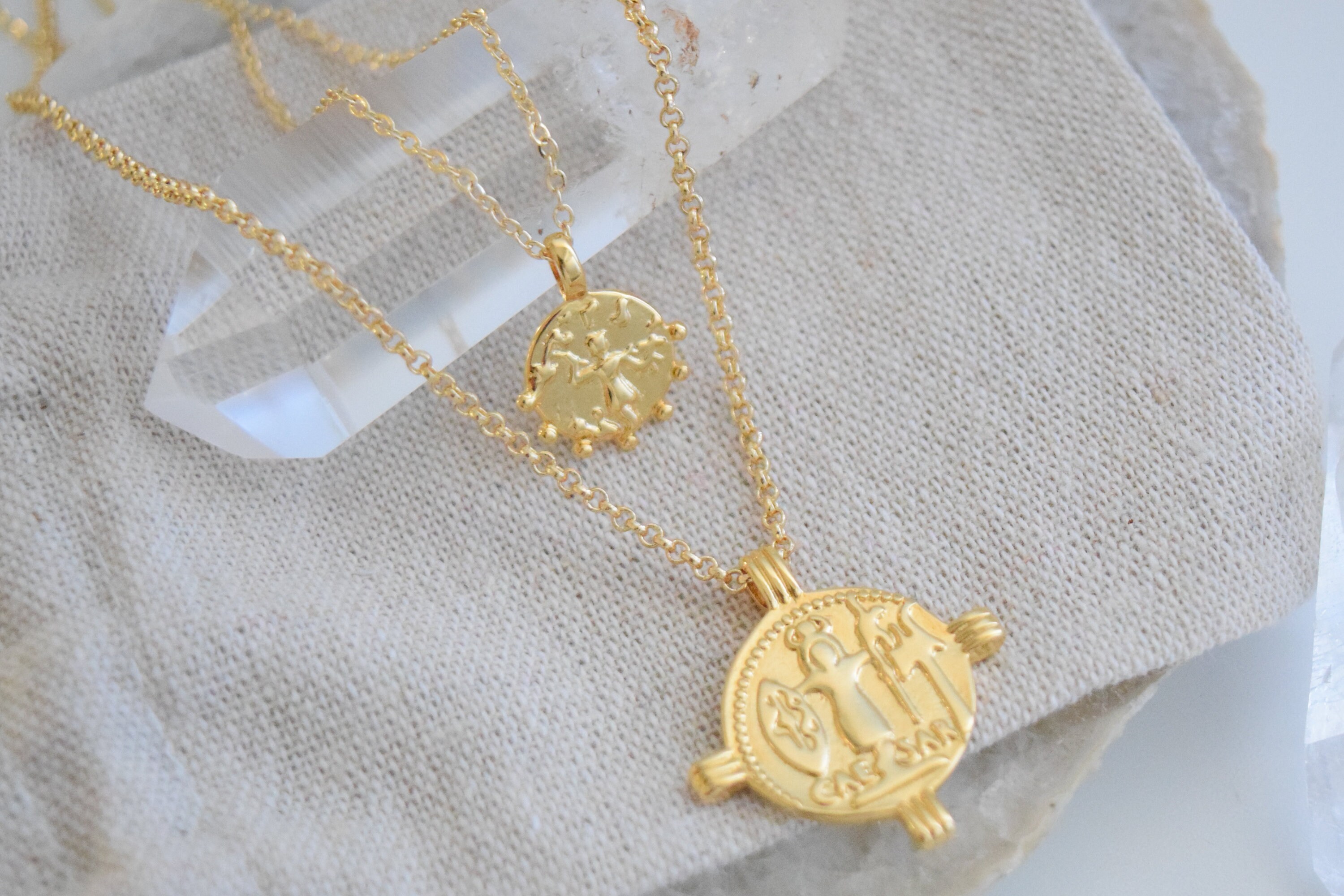 Lara Dainty Gold Coin Necklace Layering Gypsy Jewelry Minimalist Gold