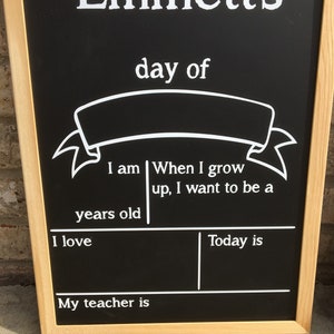 Personalized first/last day of school chalkboard