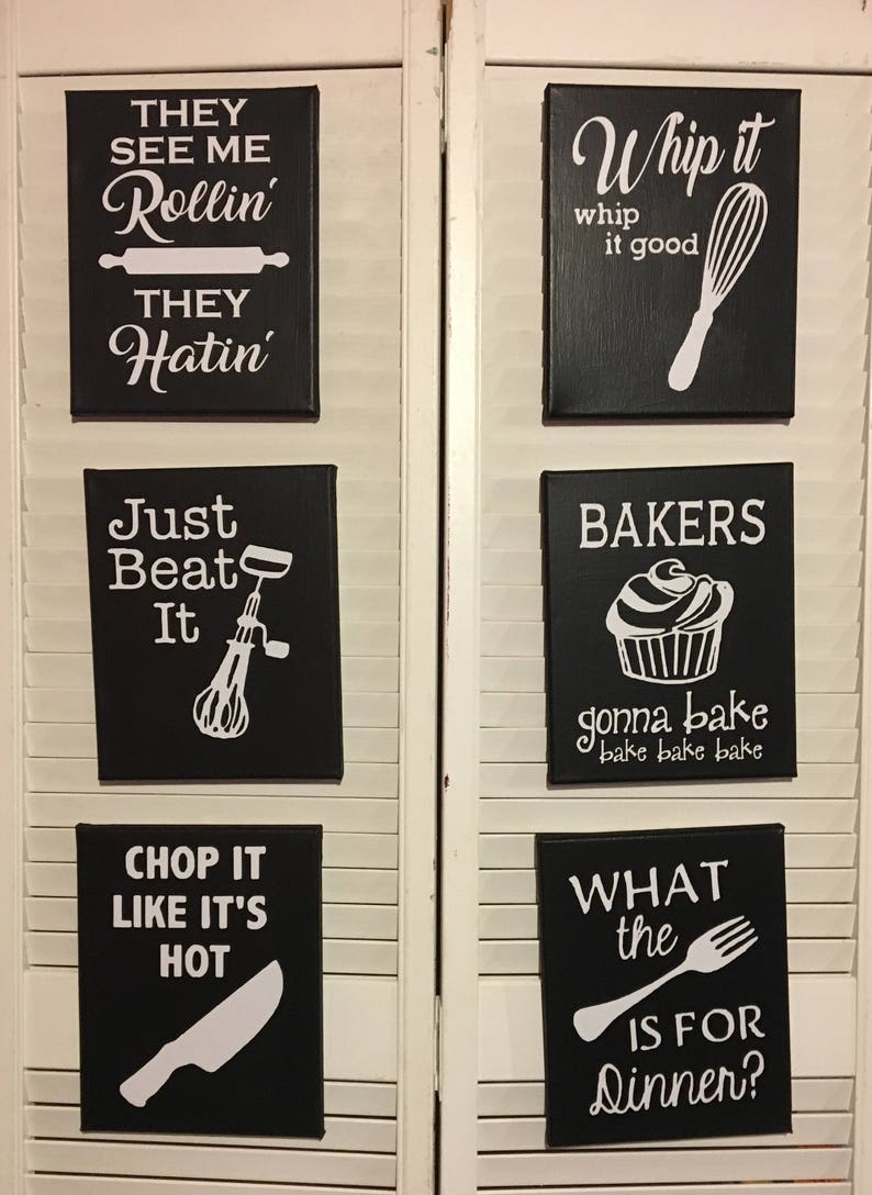 Set of 6 Funny Kitchen Signs - Etsy