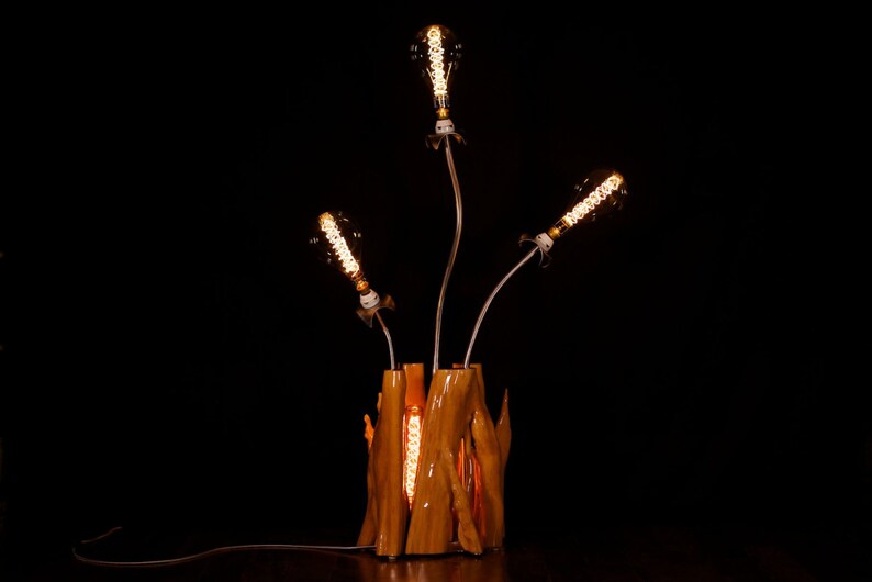 Nature Inspired Floor Lamp With Hand Forged Welded Steel Image 0