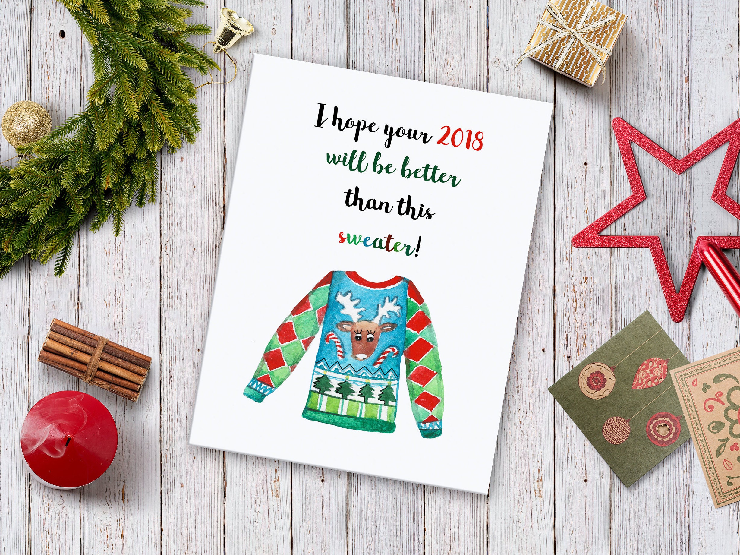 Ugly Christmas Sweater Card 